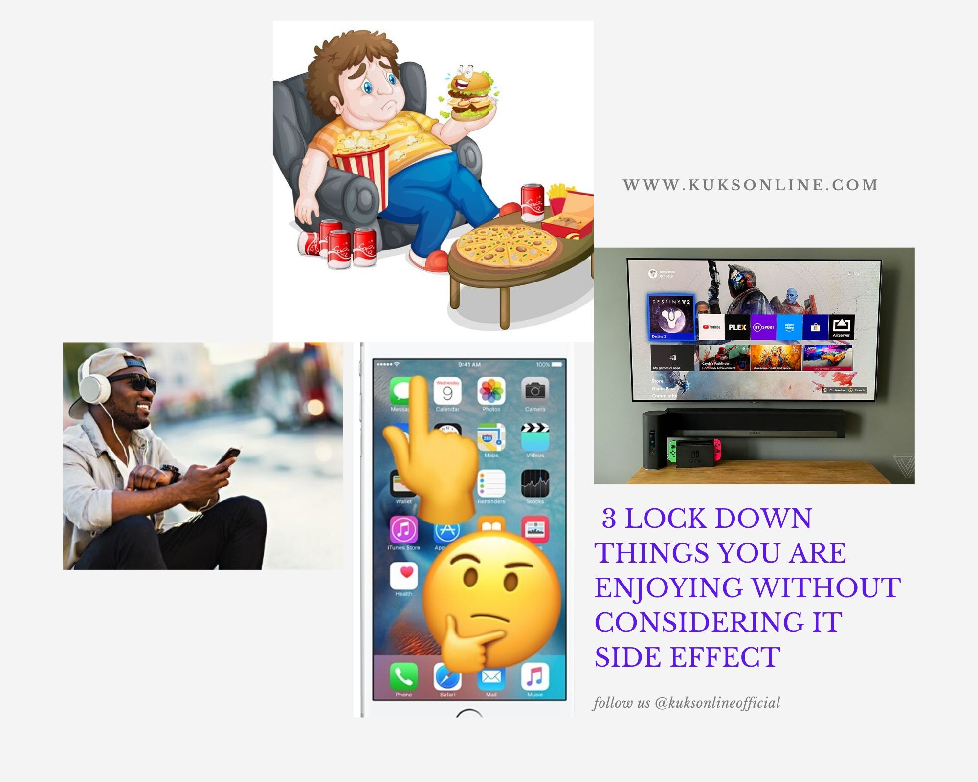 3 LOCKDOWN THINGS YOU ARE ENJOYING WITHOUT CONSIDERING IT SIDE EFFECT,in todays article i decided to draw people attention to the effect on some of the things like watching television,listenting to loud music and sitting for a long time can affect our health.